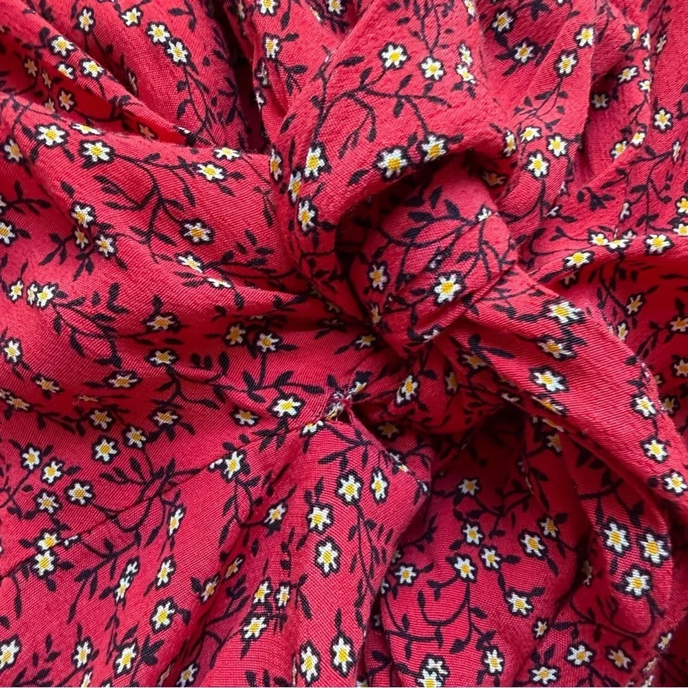 Free People Clara Floral Wrap red Dress - Women size M